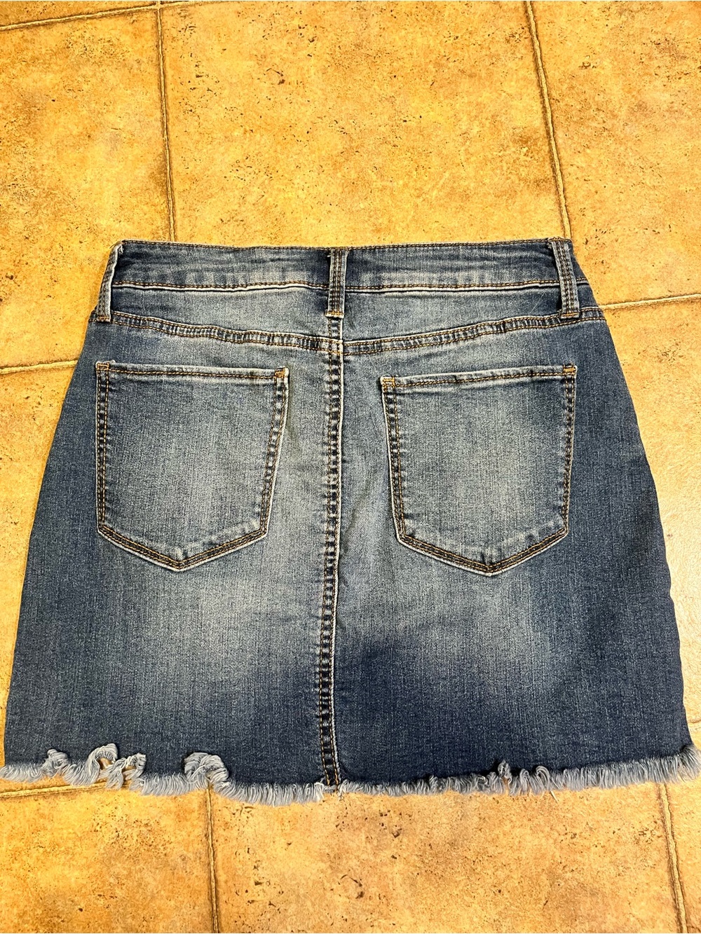 Mudd Distressed Denim Mini Skirt in Faded Blue - Picture 2 of 3